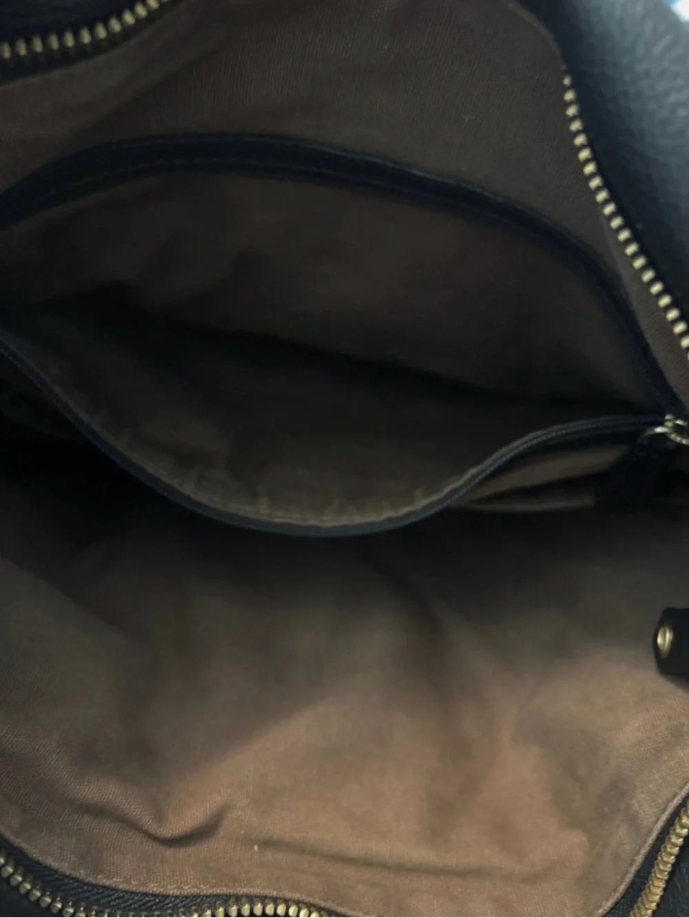 Cole Haan Black Leather Hobo with Gold Accents
